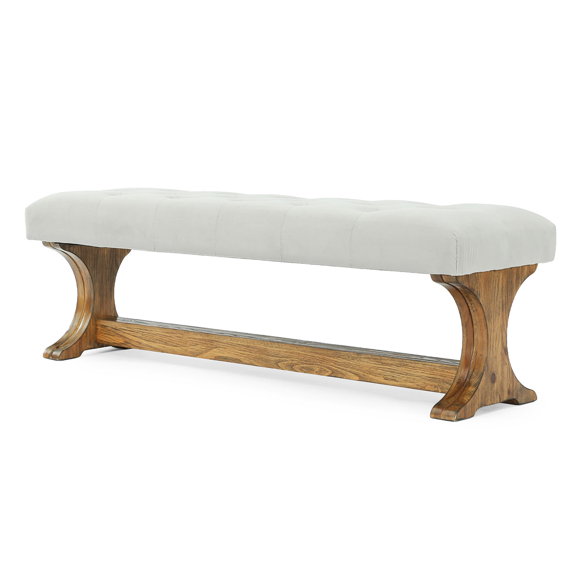 Tribesigns 55 Inch Upholstered End of Bed Bench with Tufted Cushion, Farmhouse Storage Bench for Bedroom and Living Room