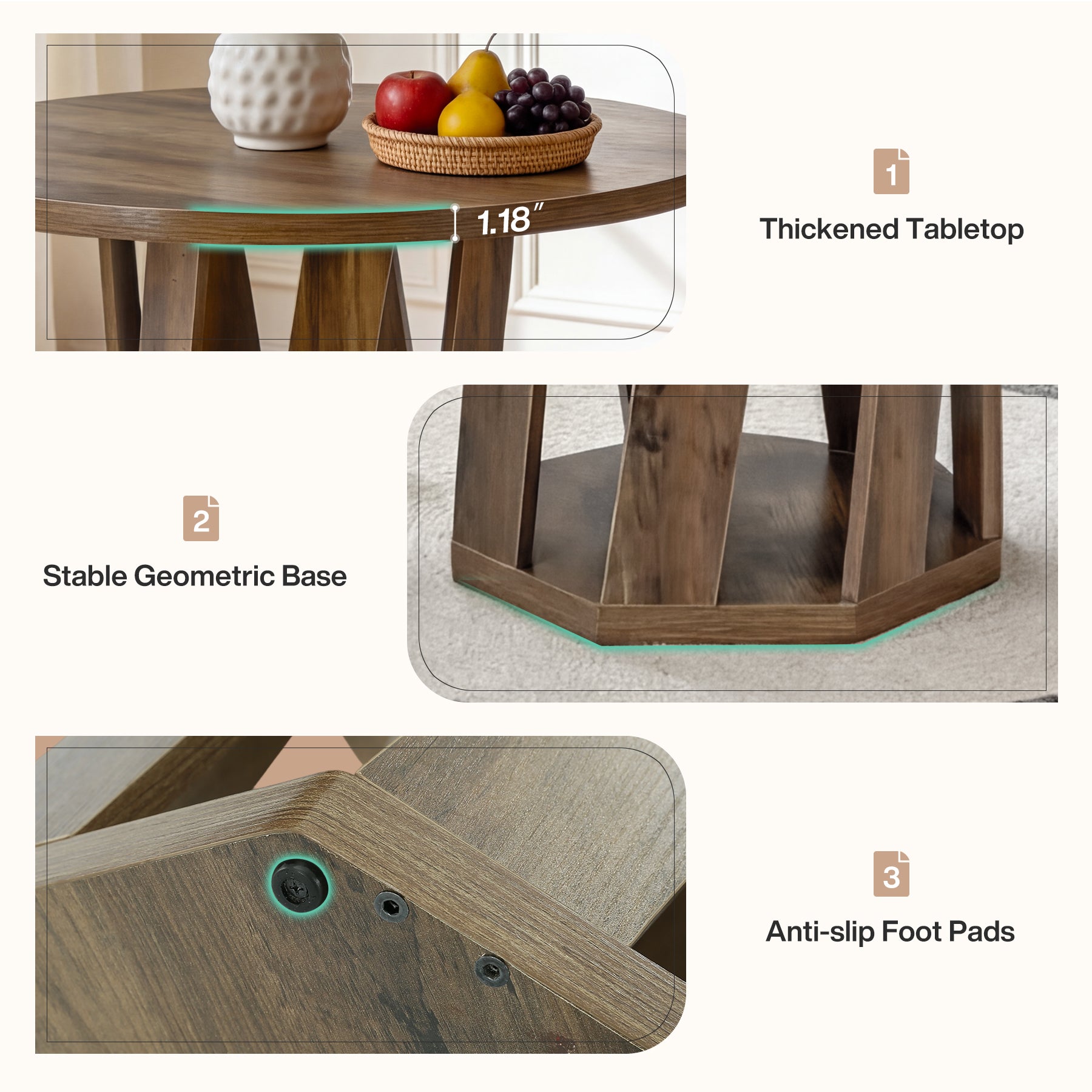 Tribesigns 31.5" Round Conference Table, Small Meeting Table for 2-4