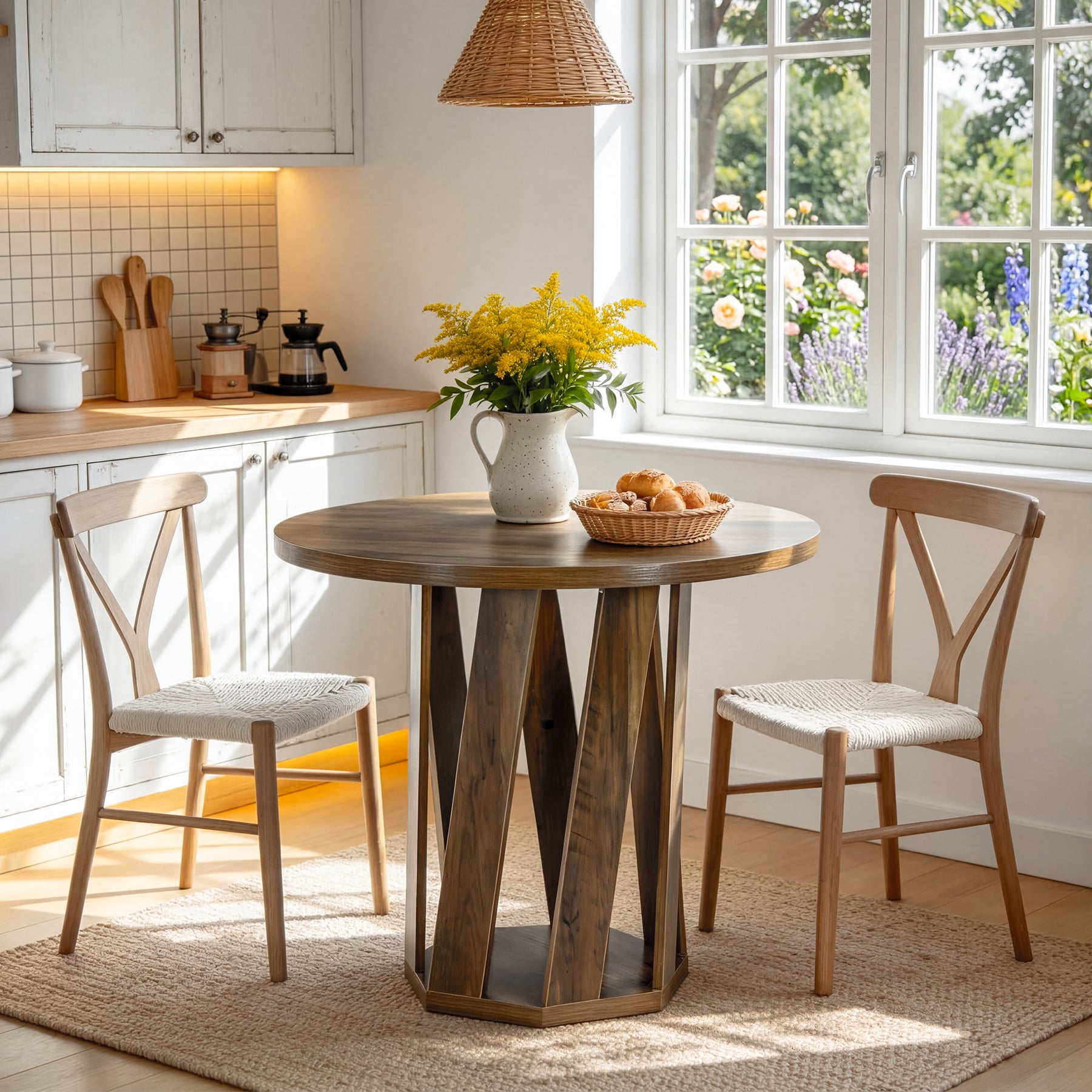 Tribesigns 31.5" Round Conference Table, Small Meeting Table for 2-4