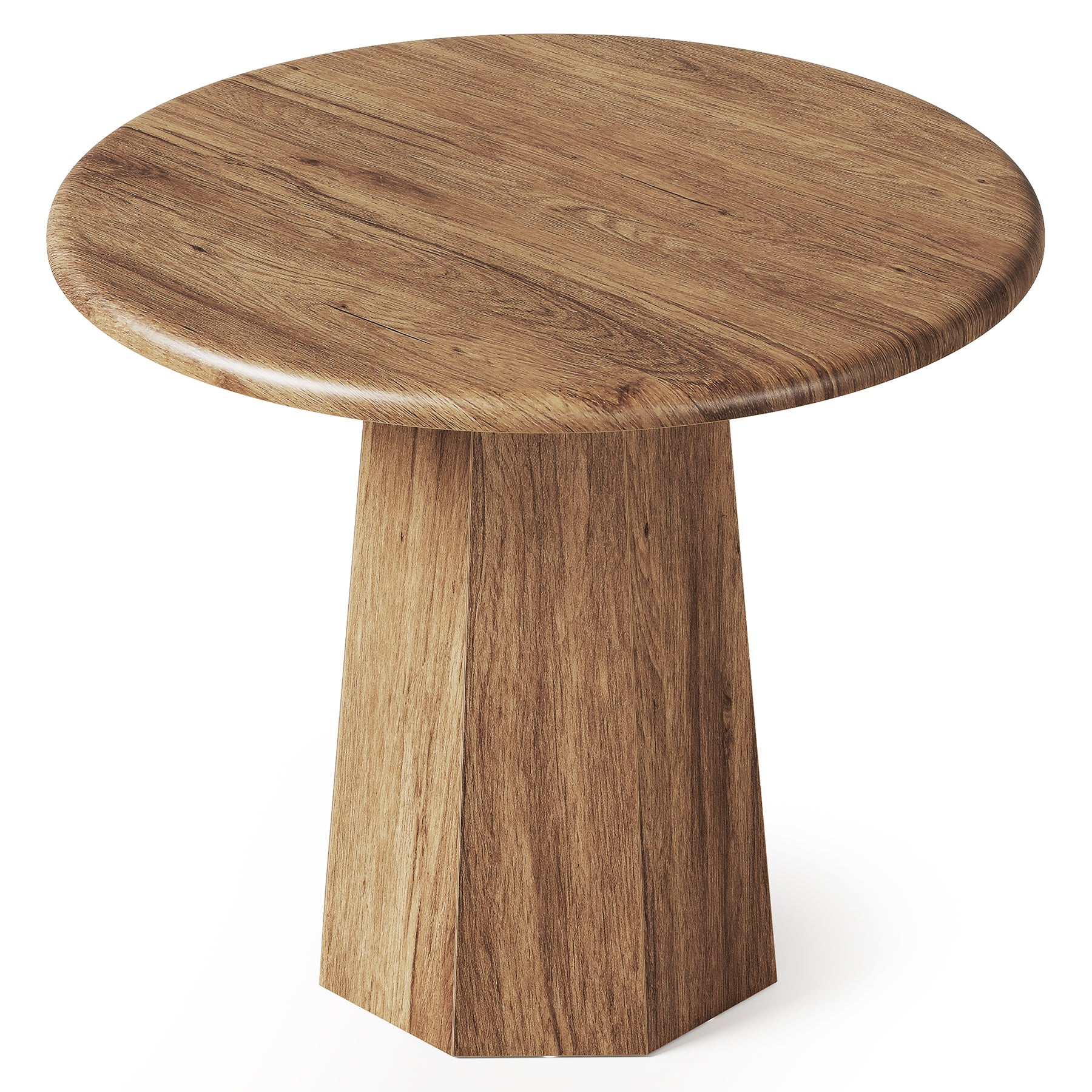 Compact Round Dining Table 31.5", Octagonal Base Kitchen Table for 2-4 People