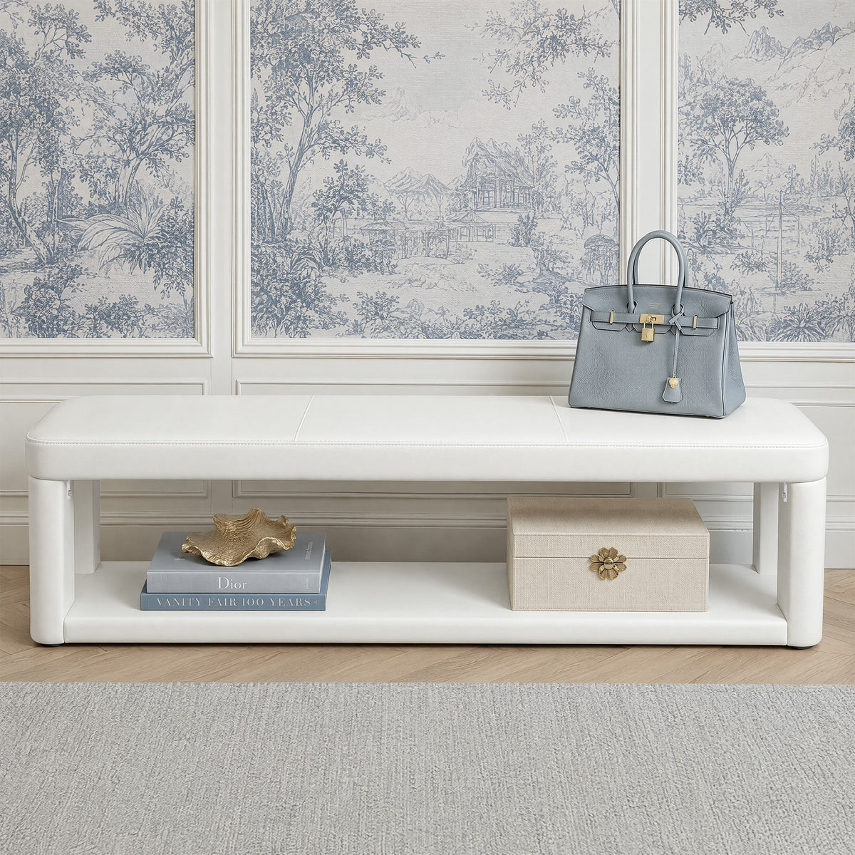 Tribesigns 55.12-Inch Upholstered Storage Bench, Padded End of Bed Bench for Bedroom and Entryway