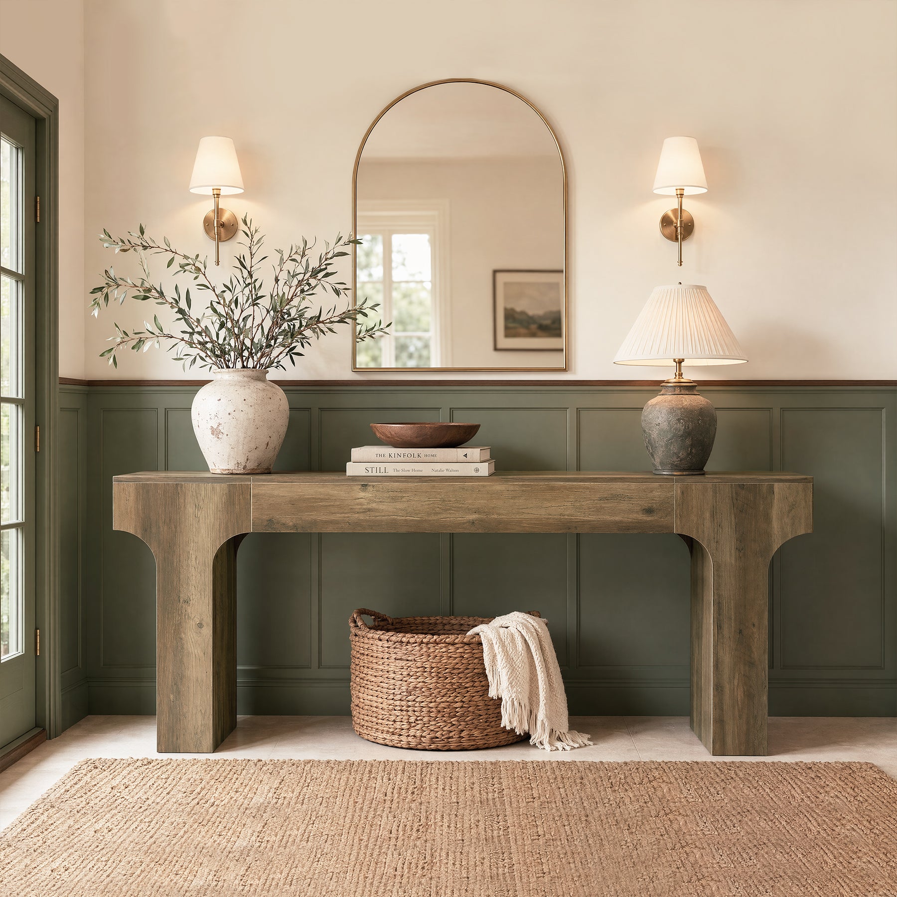 Tribesigns 79-Inch Extra Long Console Table with Arched Base, Farmhouse Sofa Table for Entryway