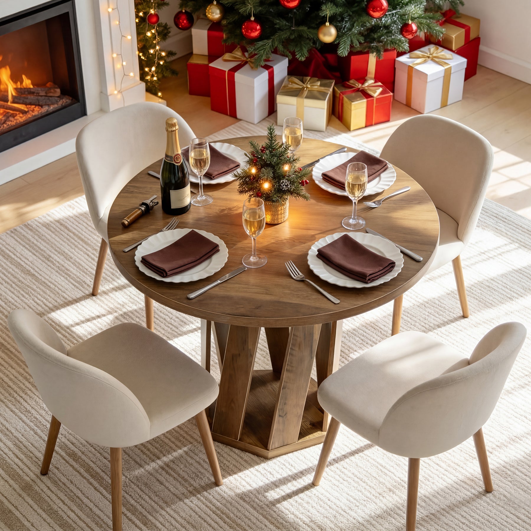 Tribesigns 31.5" Round Conference Table, Small Meeting Table for 2-4