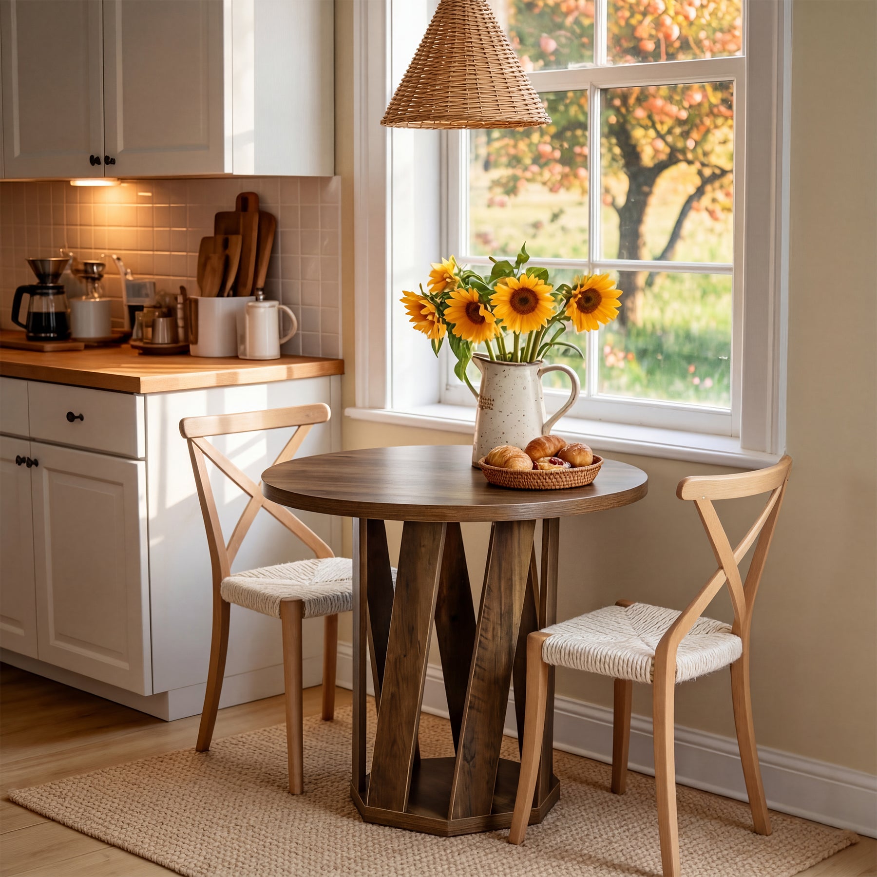 Tribesigns 31.5" Round Conference Table, Small Meeting Table for 2-4