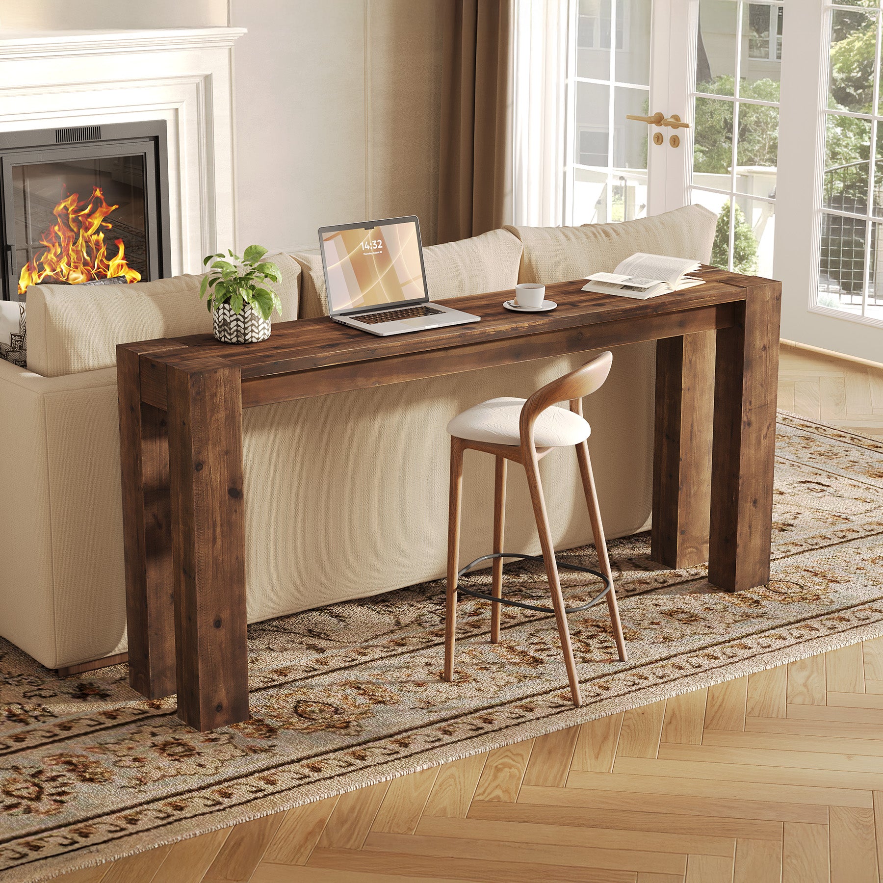 Tribesigns 70.9-Inch Solid Wood Console Table, Sofa Table for Hallway