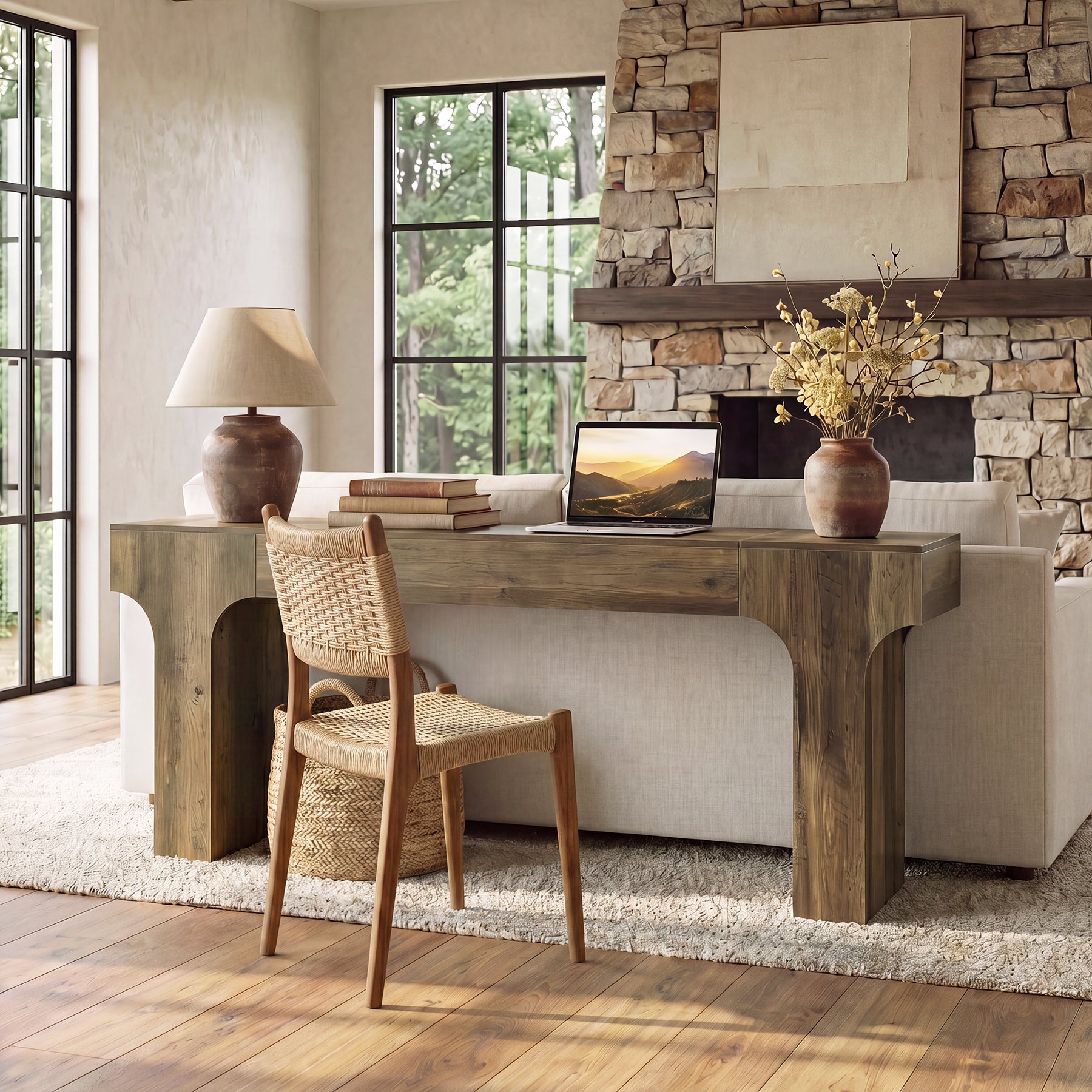 Tribesigns 79-Inch Extra Long Console Table with Arched Base, Farmhouse Sofa Table for Entryway