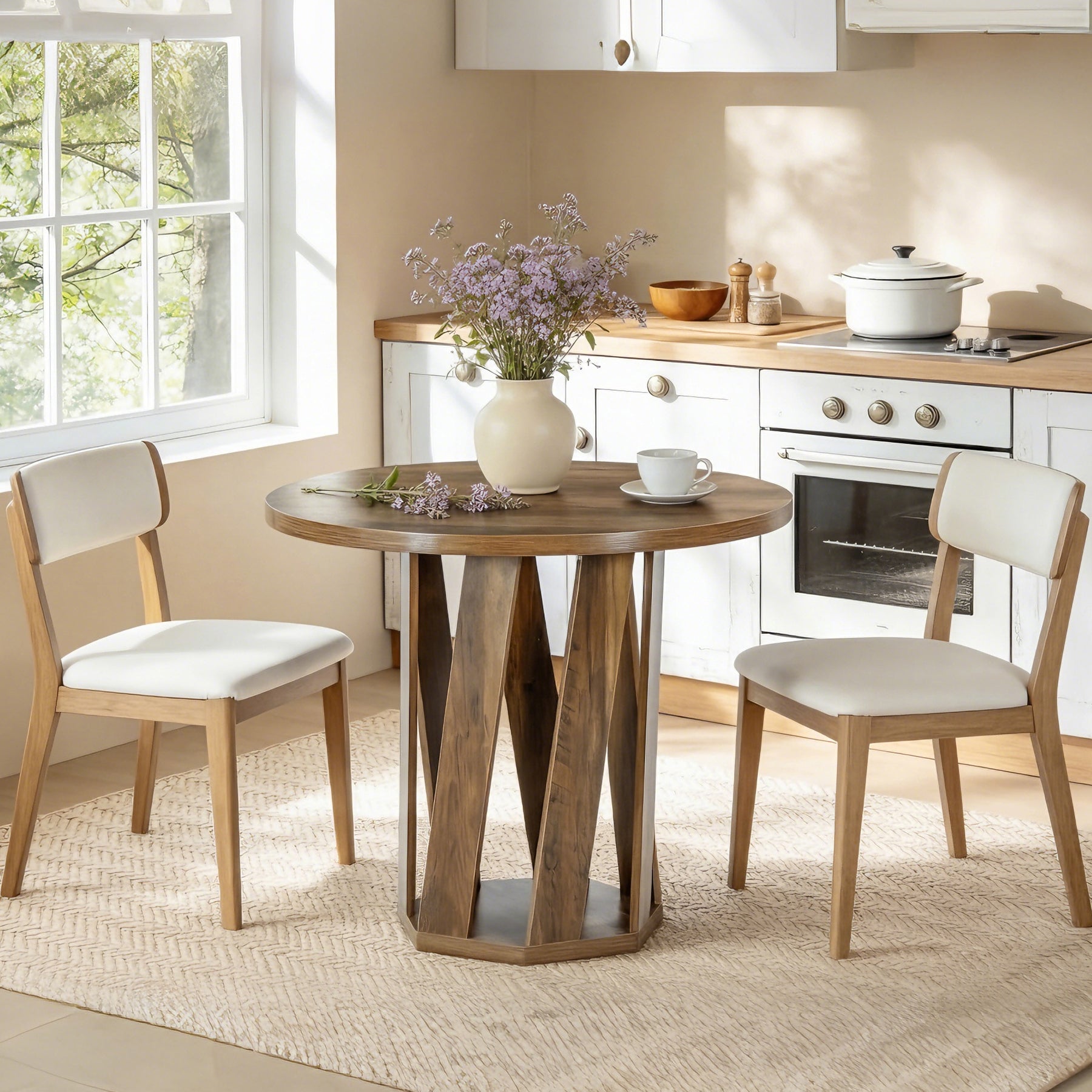 Tribesigns 31.5" Round Conference Table, Small Meeting Table for 2-4