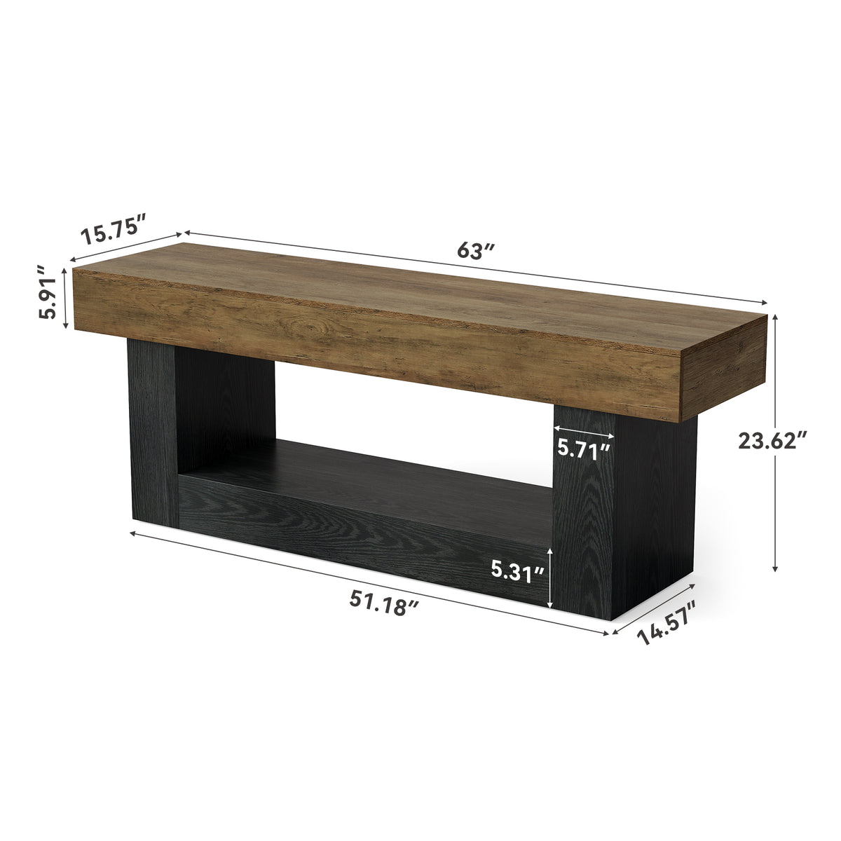 Tribesigns 63 Inch TV Stand for 55-70 Inch TVs, Modern Media Console with U-Shaped Base and Open Storage
