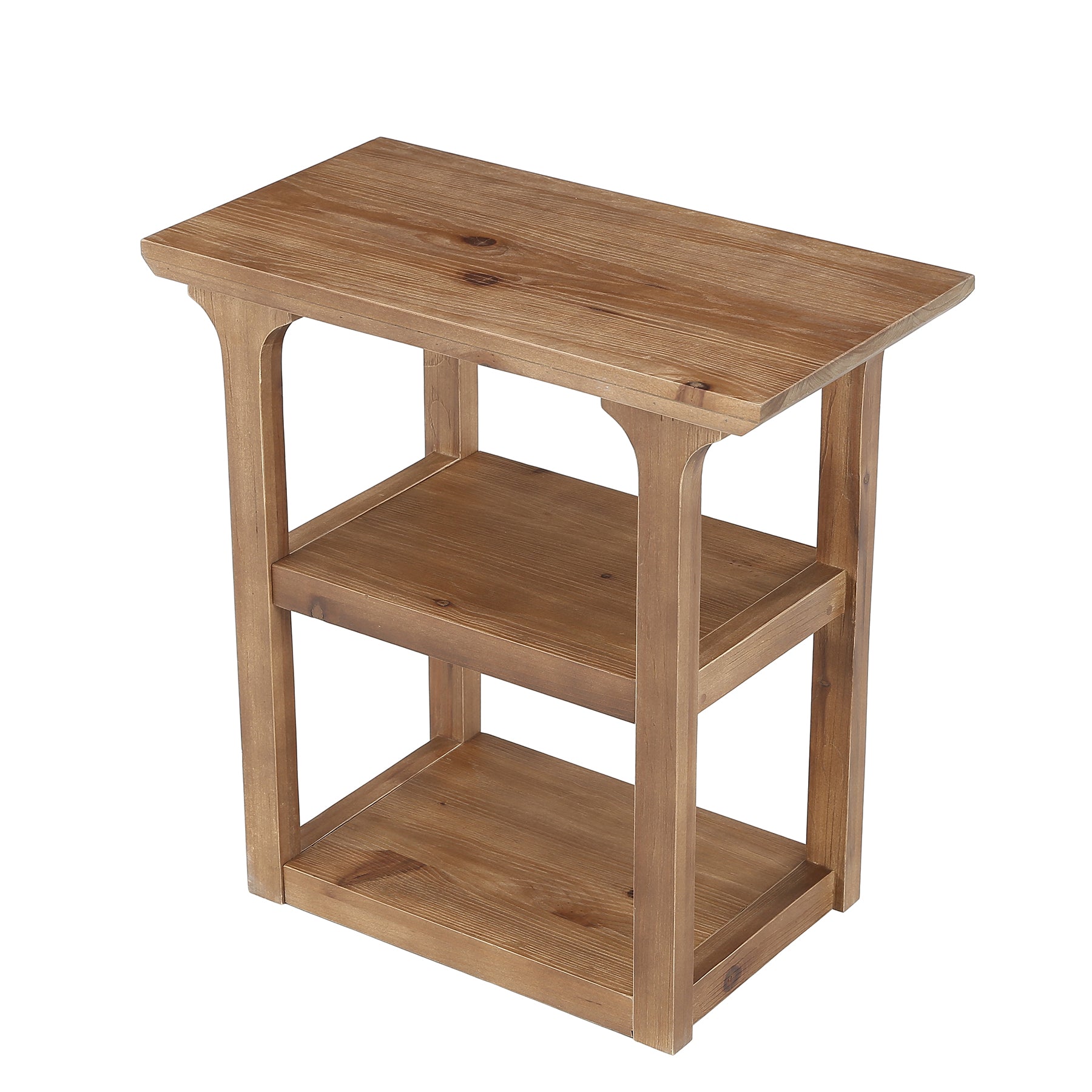 Tribesigns 23.6-Inch Solid Wood Nightstand with 3-Tier Storage, Farmhouse Bedside Table for Bedroom