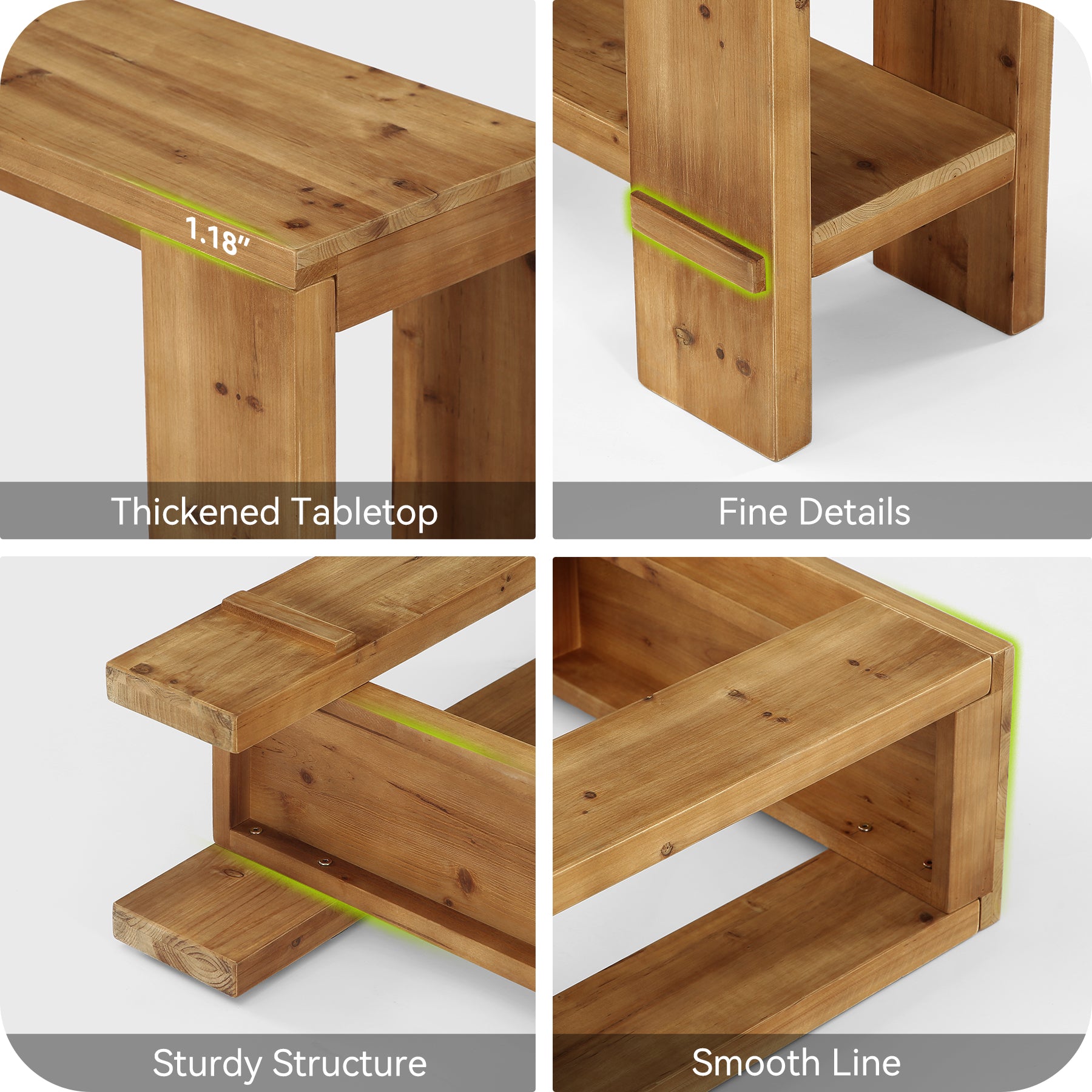 Tribesigns 70.9-Inch Solid Wood Console Table, 2-Tier Hallway Table