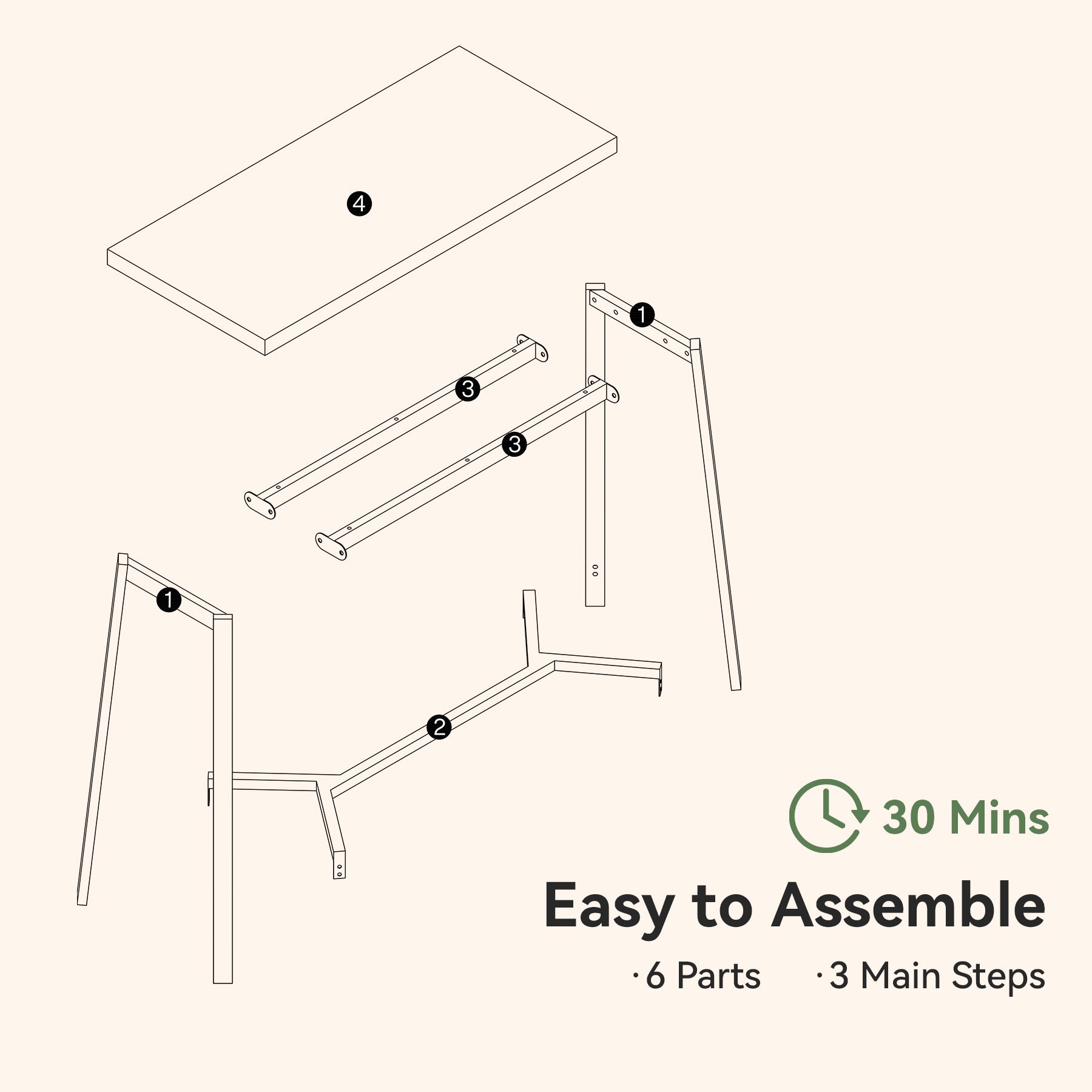 Tribesigns 41.3-Inch Solid Wood Bar Table with Footrest, Industrial Pub Table for Small Kitchens
