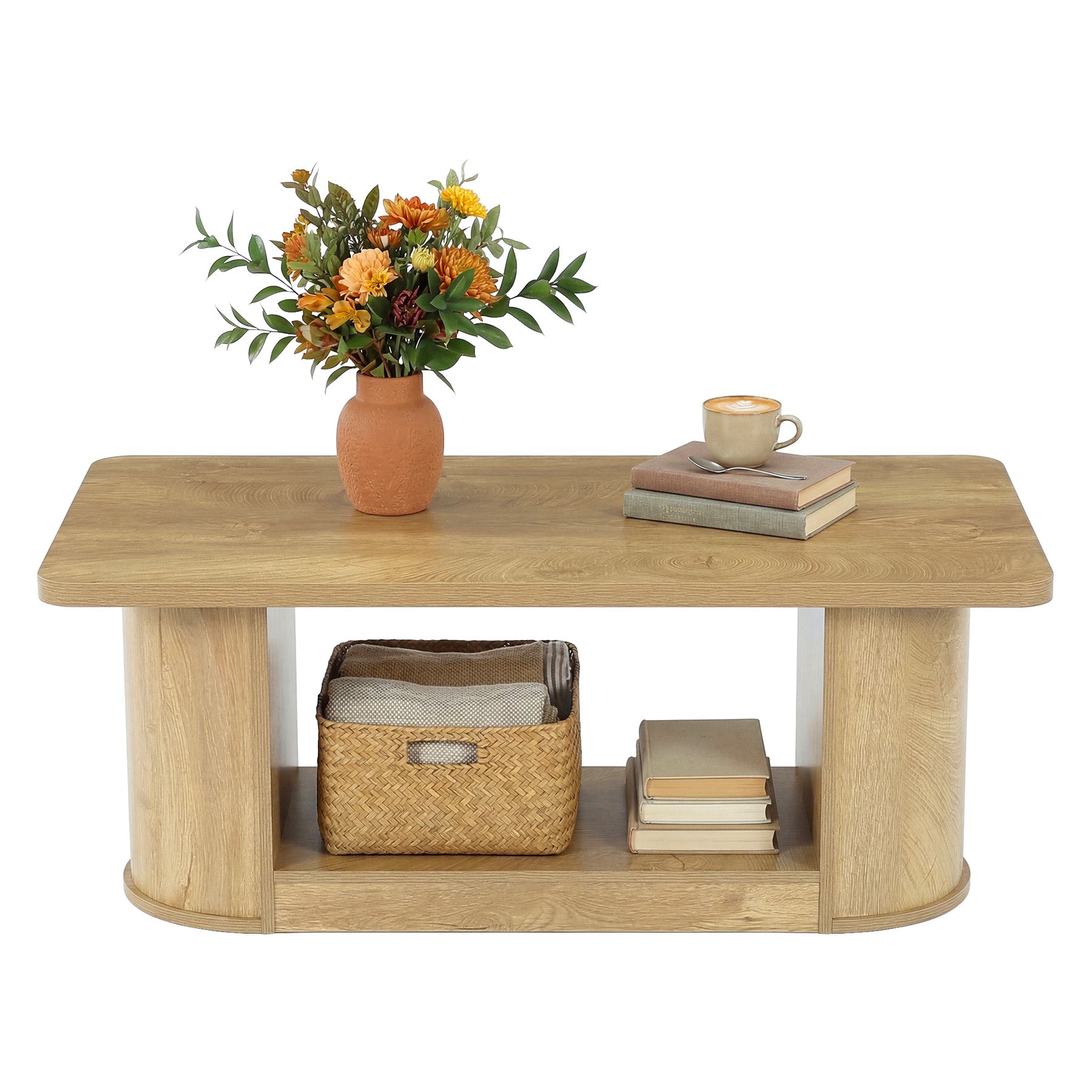 Tribesigns 47.24" Center Table, Modern Coffee Table with Shelf for Living Room