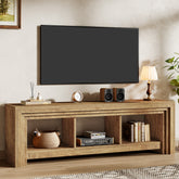 Tribesigns 63-Inch Farmhouse TV Stand, Oak Media Console with Open Storage for Living Room 3