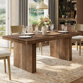 Tribesigns 63-Inch Solid Wood Dining Table for 4-6 People, Farmhouse Rectangle Kitchen Table with Heavy-Duty Wooden Legs for Dining Room 3