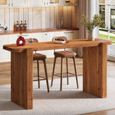 Tribesigns 63-Inch Solid Wood Bar Table, Counter Height Pub Table for Kitchen and Dining Room 3