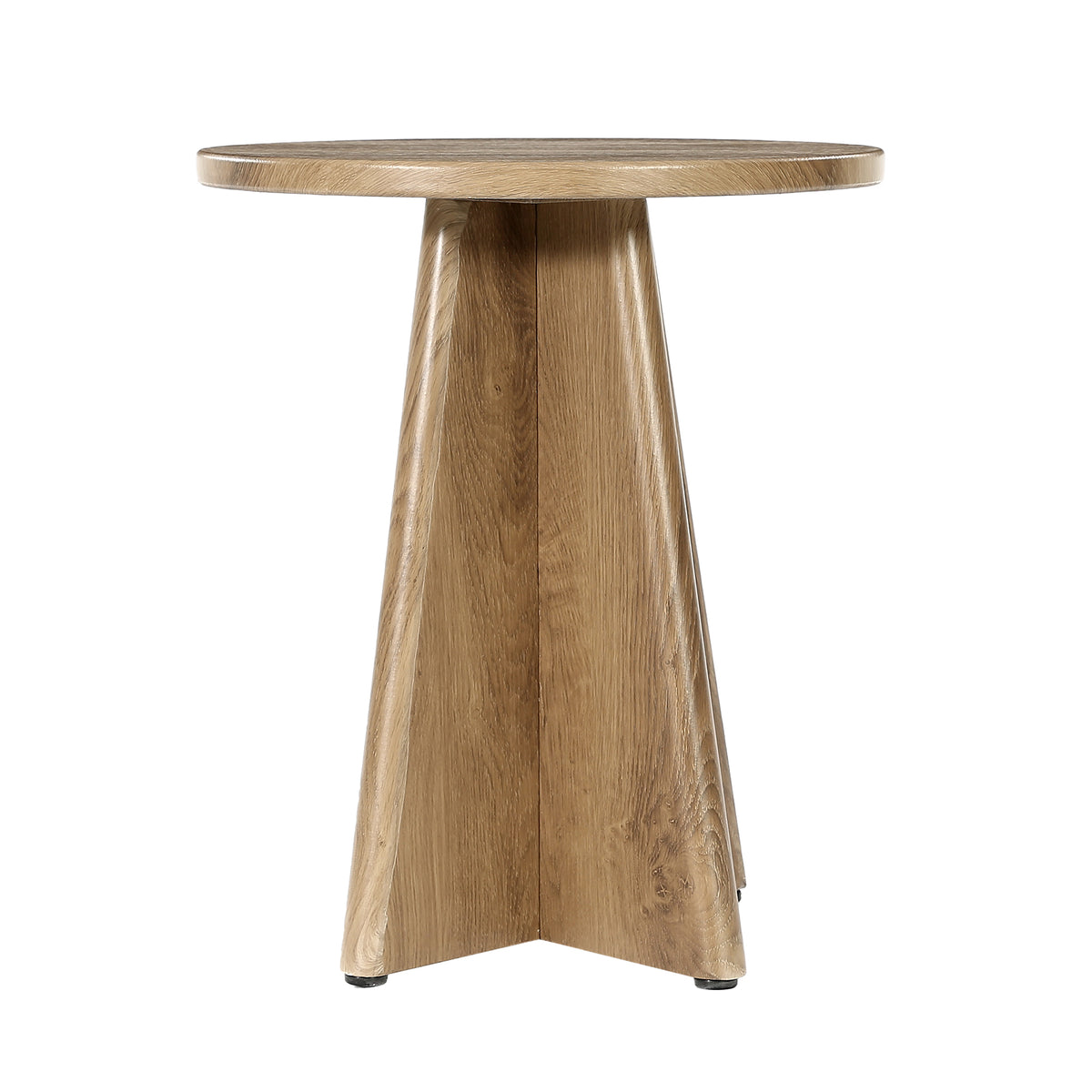 Tribesigns 19.69 Inch Round Side Table with Sculptural Cross Base, Modern Sofa Table for Living Room