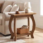 Tribesigns 23.6 Inch Narrow Side Table with Curved Legs, Solid Wood End Table for Small Spaces 3