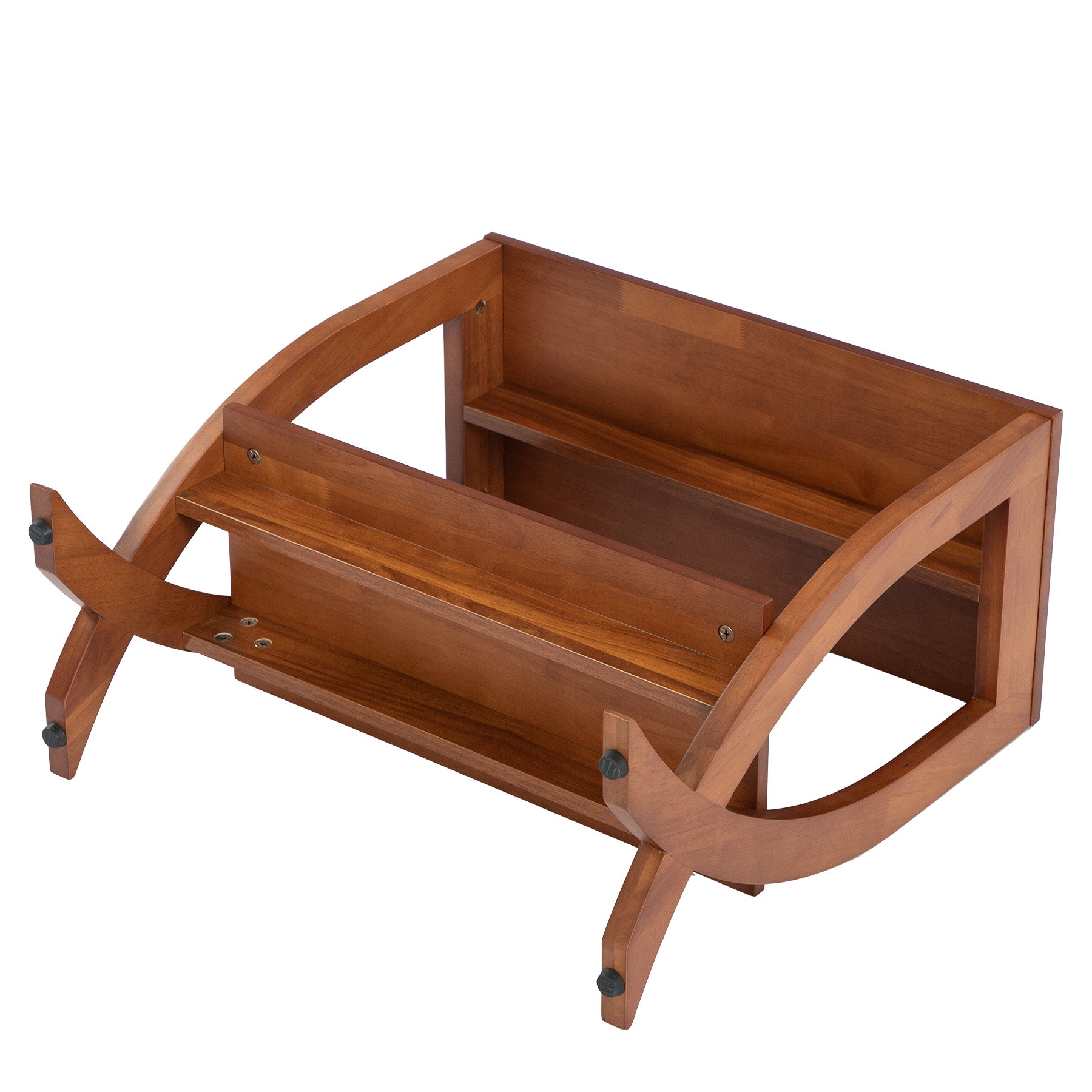 Tribesigns 23.62" Small Solid Wood Side Table with Arched Legs, 2-Tier End Table for Sofa Side