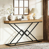 Tribesigns 47.2-Inch Industrial Console Table, Entryway Hallway Table with Geometric Metal Frame for Living Room and Entrance 3