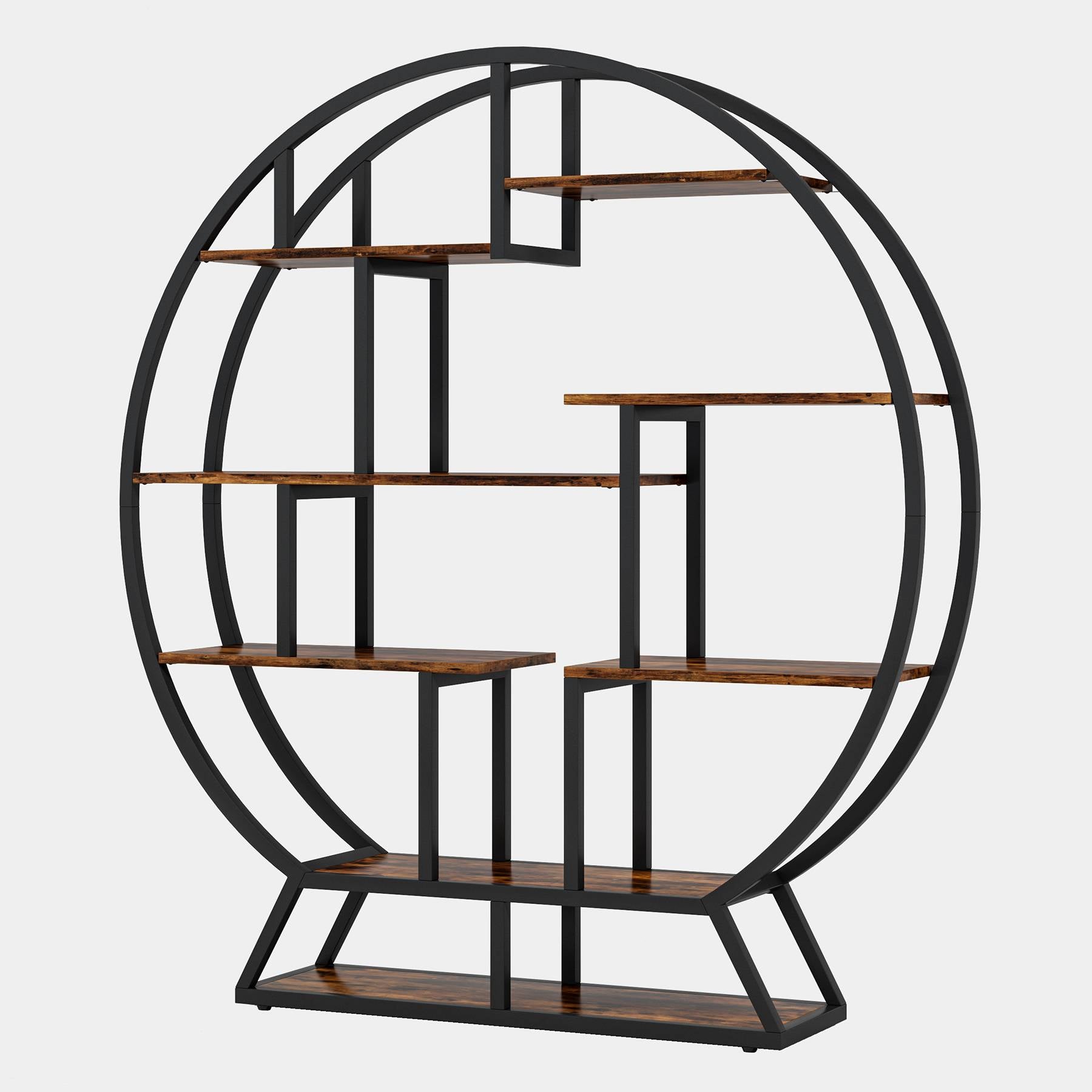 Plant Stand, 63" Round Flower Pot Plant Rack with 8 Shelves Tribesigns