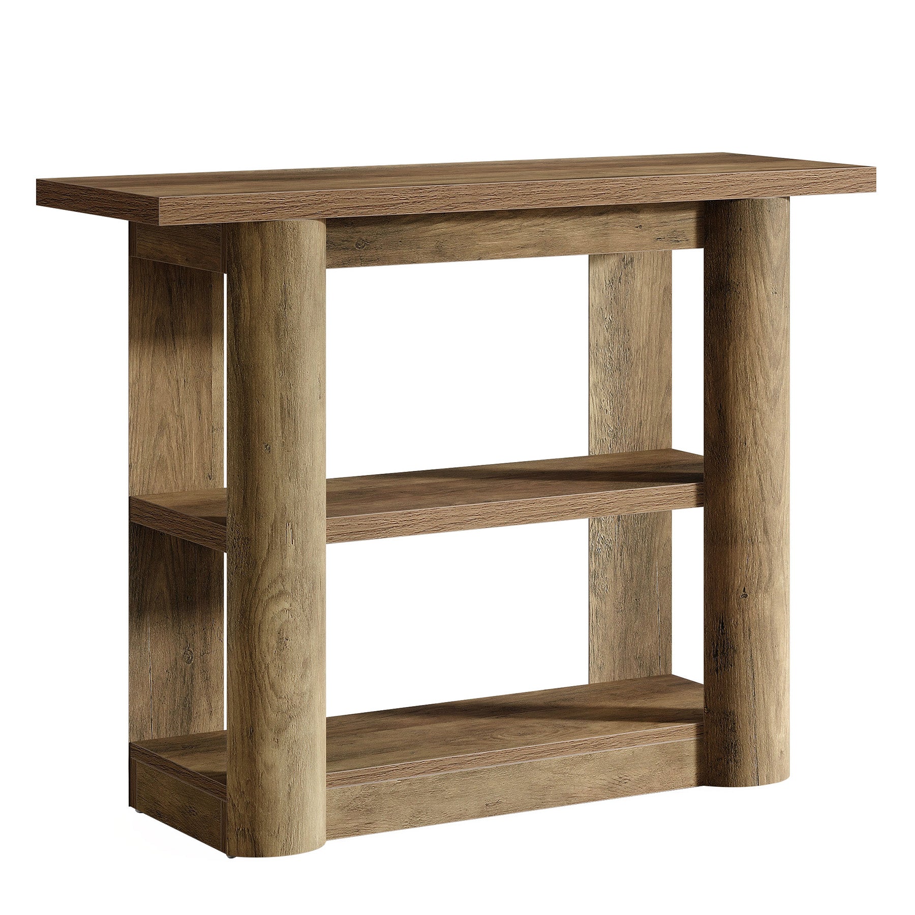 42-Inch Farmhouse Console Table, 3-Tier Narrow Sofa Table with Shelves for Entryway, Living Room