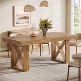 63 Inch Dining Table for 4 People, Farmhouse Kitchen Table with Thick Top for Dining Room Living Room 3