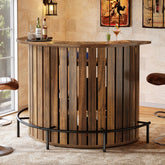 Tribesigns Bar Table with 4-Tier Storage and Footrest, Arc-Shaped Mini Home Bar Unit 3