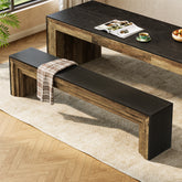 70.9 Inch Extra Long Dining Bench, Farmhouse Wooden Kitchen Bench with 440 lb Capacity for Dining Room 3