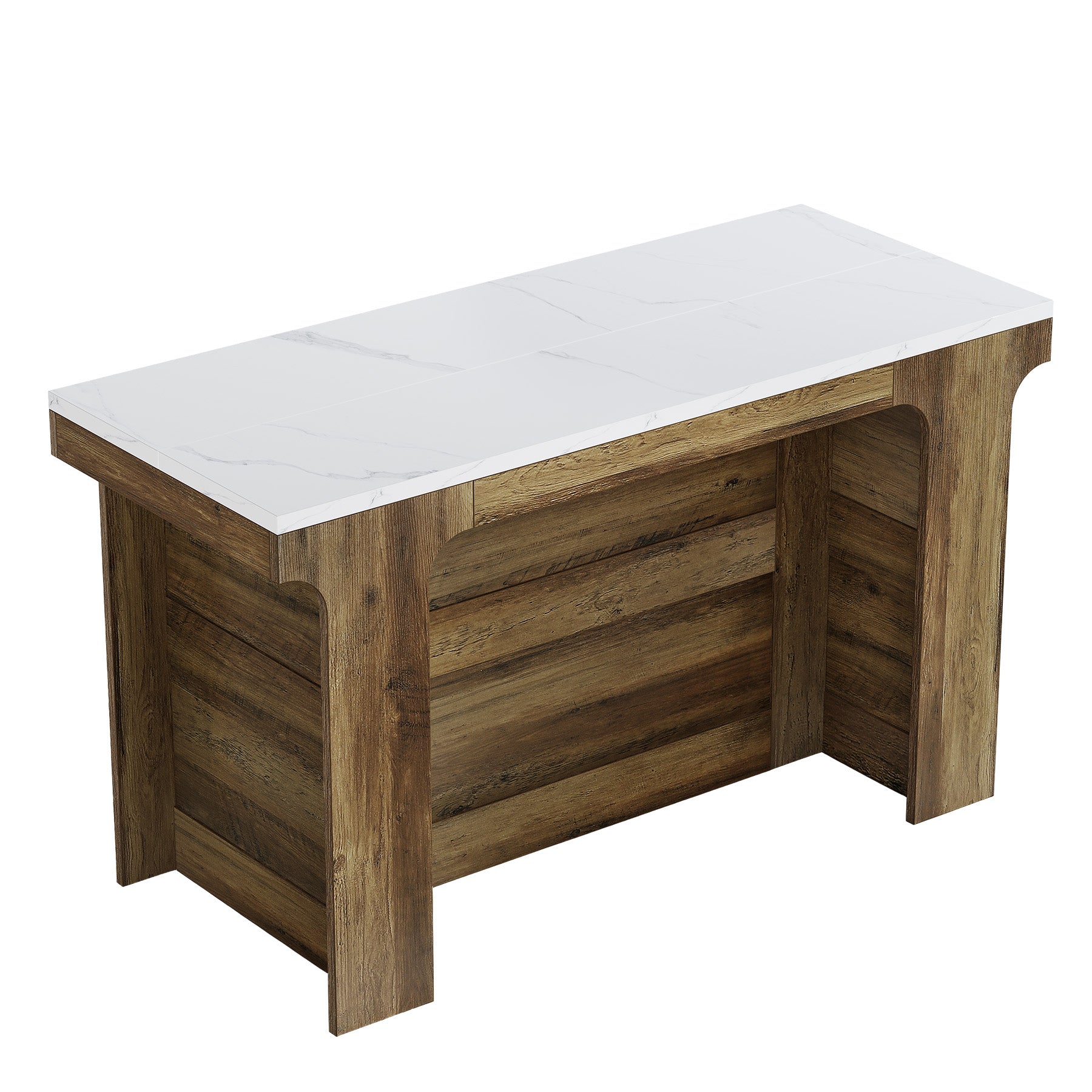 Tribesigns 59-Inch Bar Table with Faux Marble Top, Counter Height Table for Kitchen and Bistro
