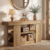 Tribesigns 63-Inch Farmhouse Console Table with 3-Tier Storage Shelves, Long Narrow Entryway Table for Living Room and Hallway 3