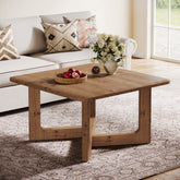 Tribesigns 31.5 Inch Square Solid Wood Coffee Table, Farmhouse Living Room Table with Sturdy Base 3