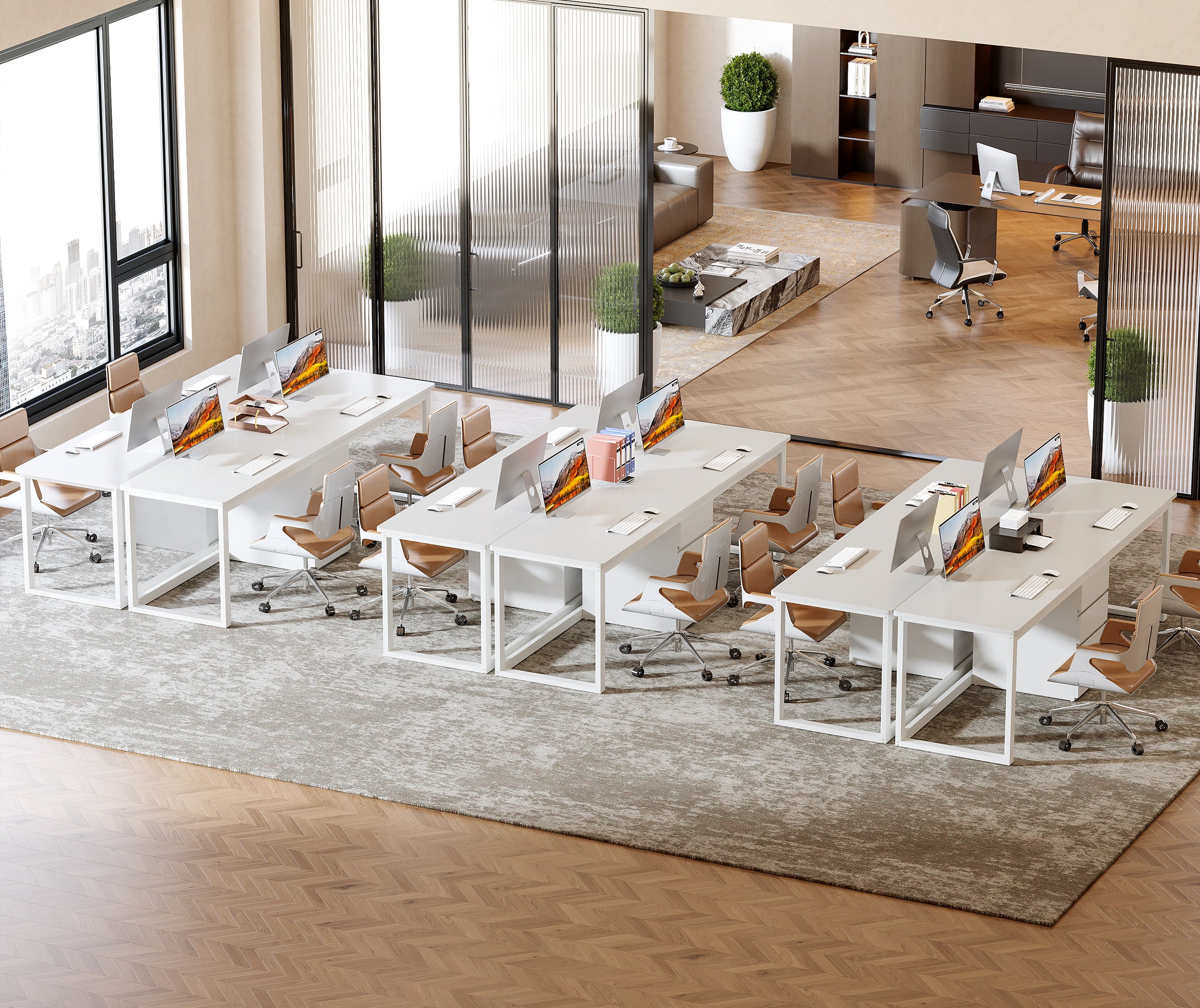 Tribesigns 78.7-Inch 2 Person Computer Desk with 3 Drawers, Extra Long Double Desk for Home Office