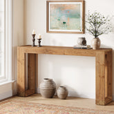 Tribesigns 63-Inch Farmhouse Console Table with Reinforced Base, Solid Wood Sofa Table for Entryway Study and Living Room 3