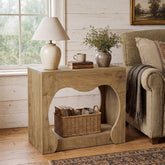 Tribesigns 27.56 Inch End Table with 2-Tier Storage Shelves and Curved Hollow Design, Farmhouse Side Table 3