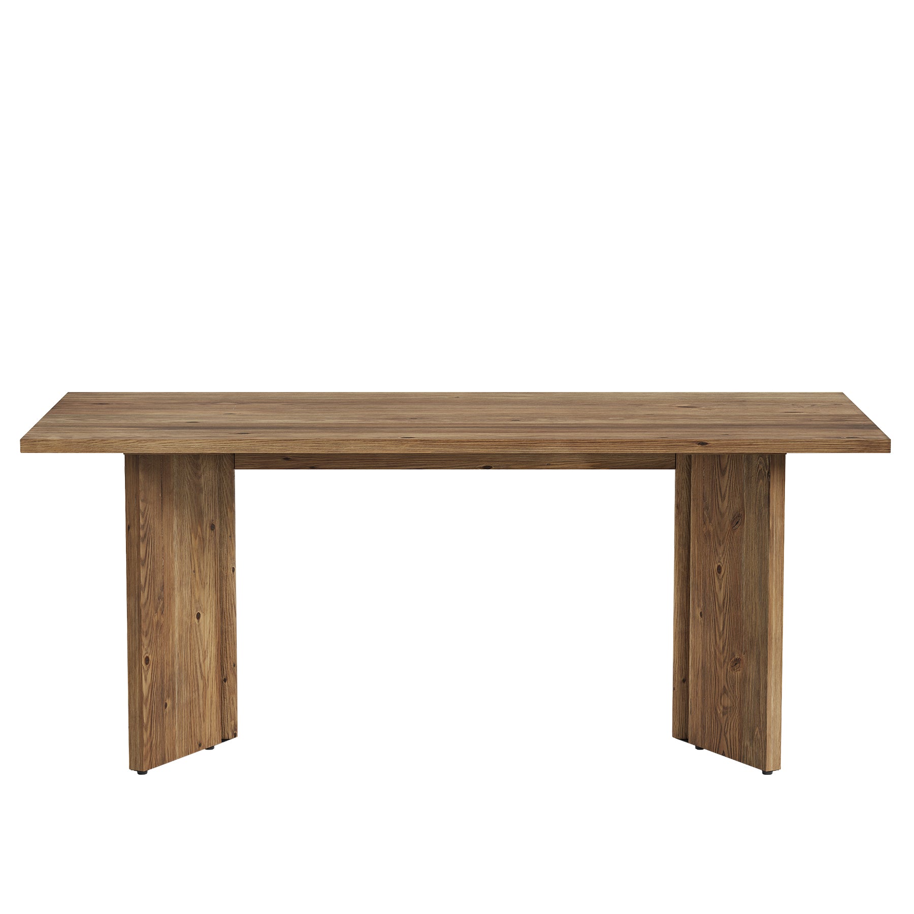 63-Inch Solid Wood Dining Table for 4-6 People with Clamp-Style Legs, Farmhouse Rectangular Kitchen Table