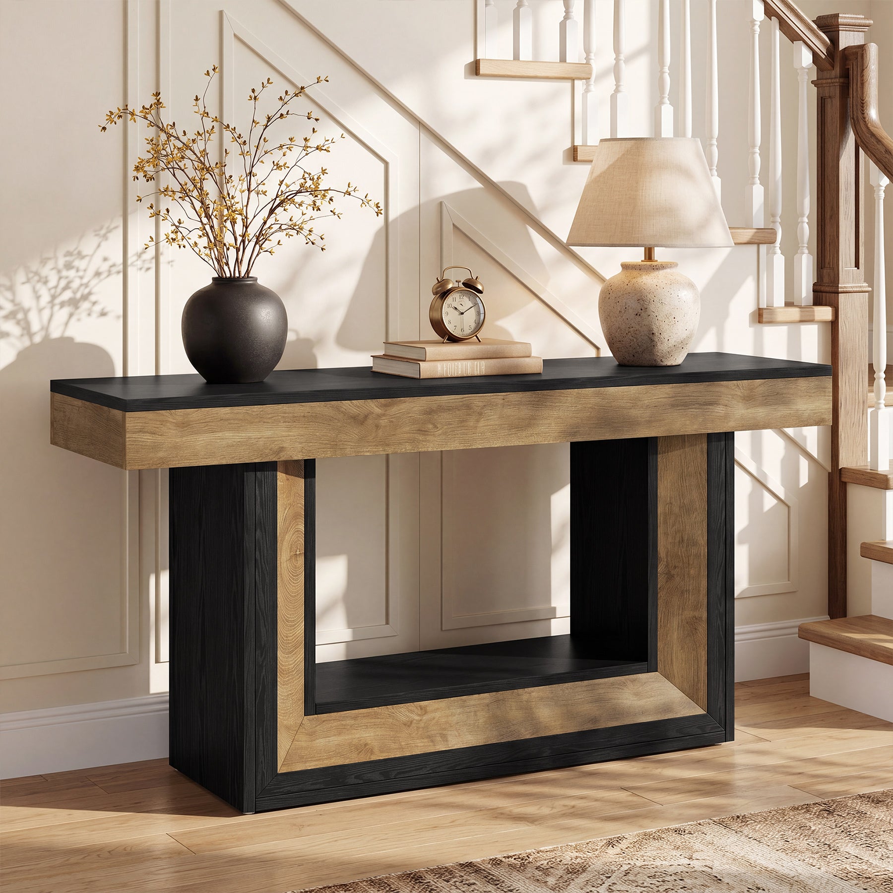 Tribesigns 63-Inch Narrow Console Table with 2-Tier Storage, Farmhouse Sofa Table for Entryway