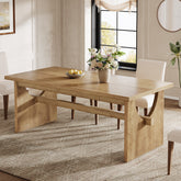 Tribesigns 63-Inch Farmhouse Dining Table for 4 to 6 People with Heavy Duty Double Base 3