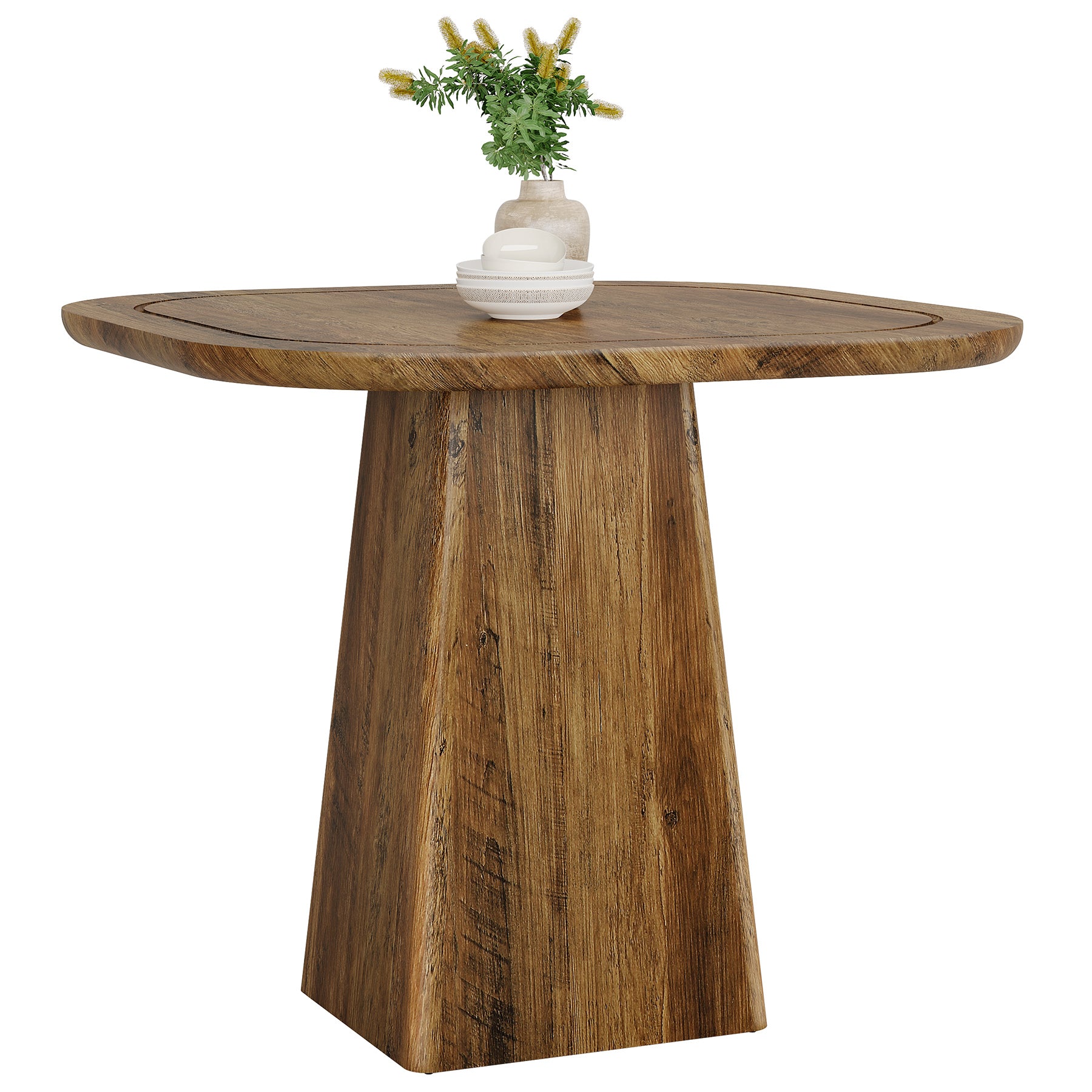 31.5-Inch Farmhouse Square Dining Table for 2–4, Rustic Kitchen Table for Small Spaces