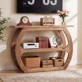 Tribesigns 41.3" Solid Wood Console Table with O-Shaped Base, Small Sofa Table for Entryway 3