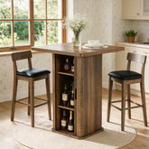 Tribesigns 35.43" H Bar Table with 3-Tier Storage Cabinet, High Top Pub Table for Small Kitchens 3