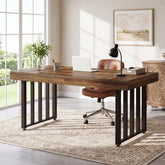 55 Inch Computer Desk with Reinforced Metal Frame, Modern Writing Table for Home Office 3