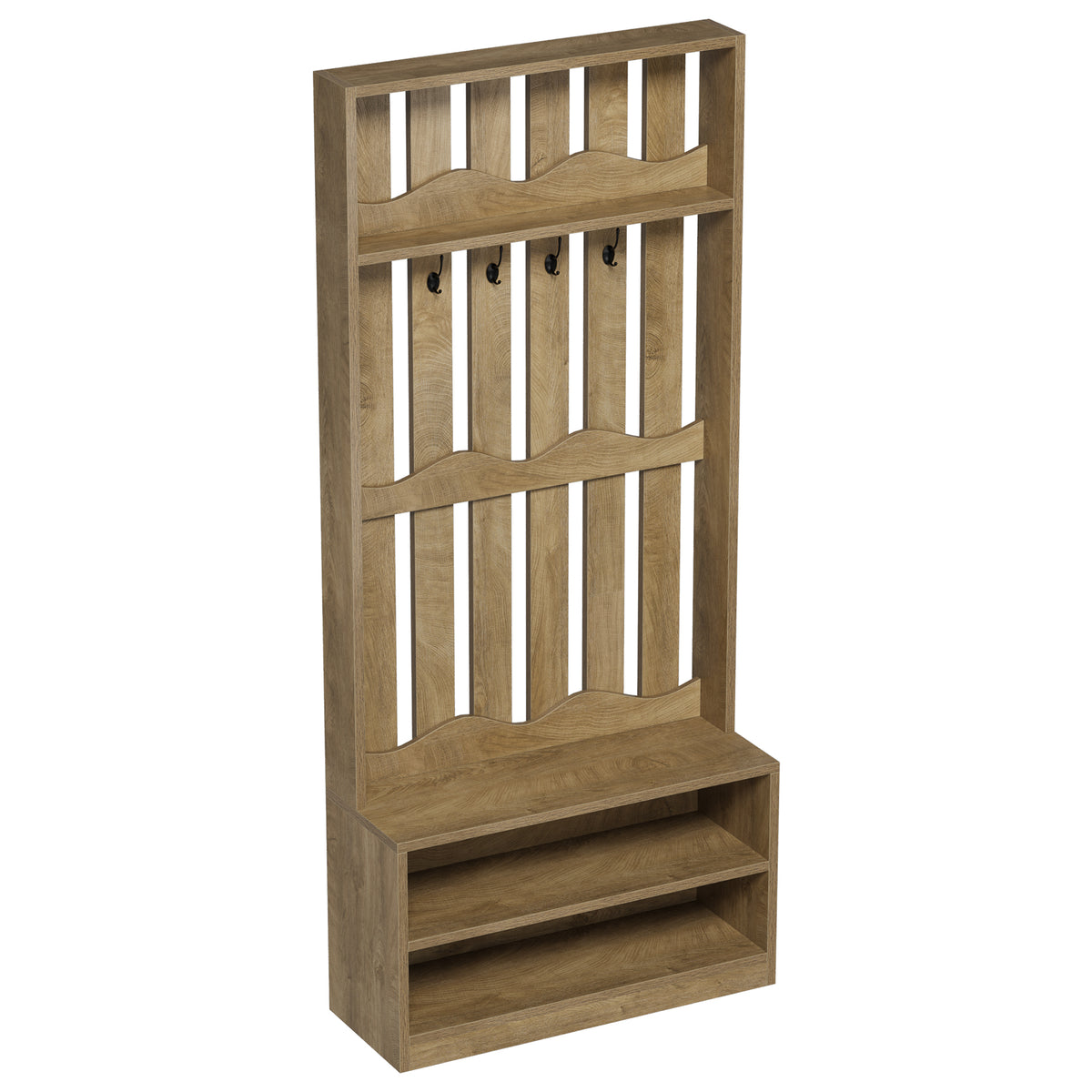 Tribesigns 31.5-Inch Coat Rack with Bench and Shoe Storage, 4-in-1 Hall Tree for Hallway