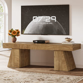 Tribesigns 63-Inch Farmhouse TV Stand for 55-75 Inch TVs with Double Geometric Pedestal, Media Console for Living Room and Bedroom 3