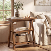 Tribesigns 25.59 Inch Solid Wood Side Table with 3-Tier Storage, Narrow End Table for Living Room 3