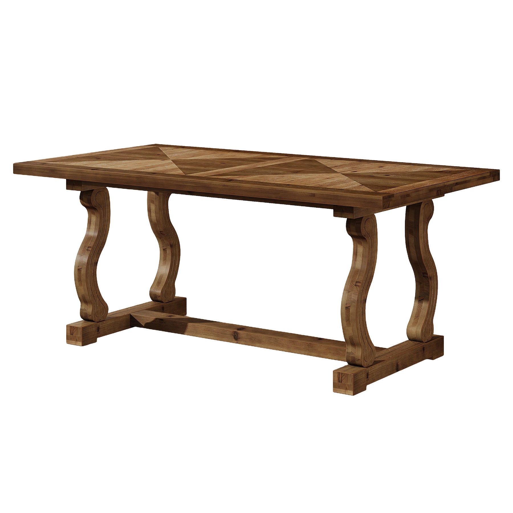 Tribesigns 63-Inch Solid Wood Executive Desk with Diamond Parquetry, Farmhouse Desk for Home Office