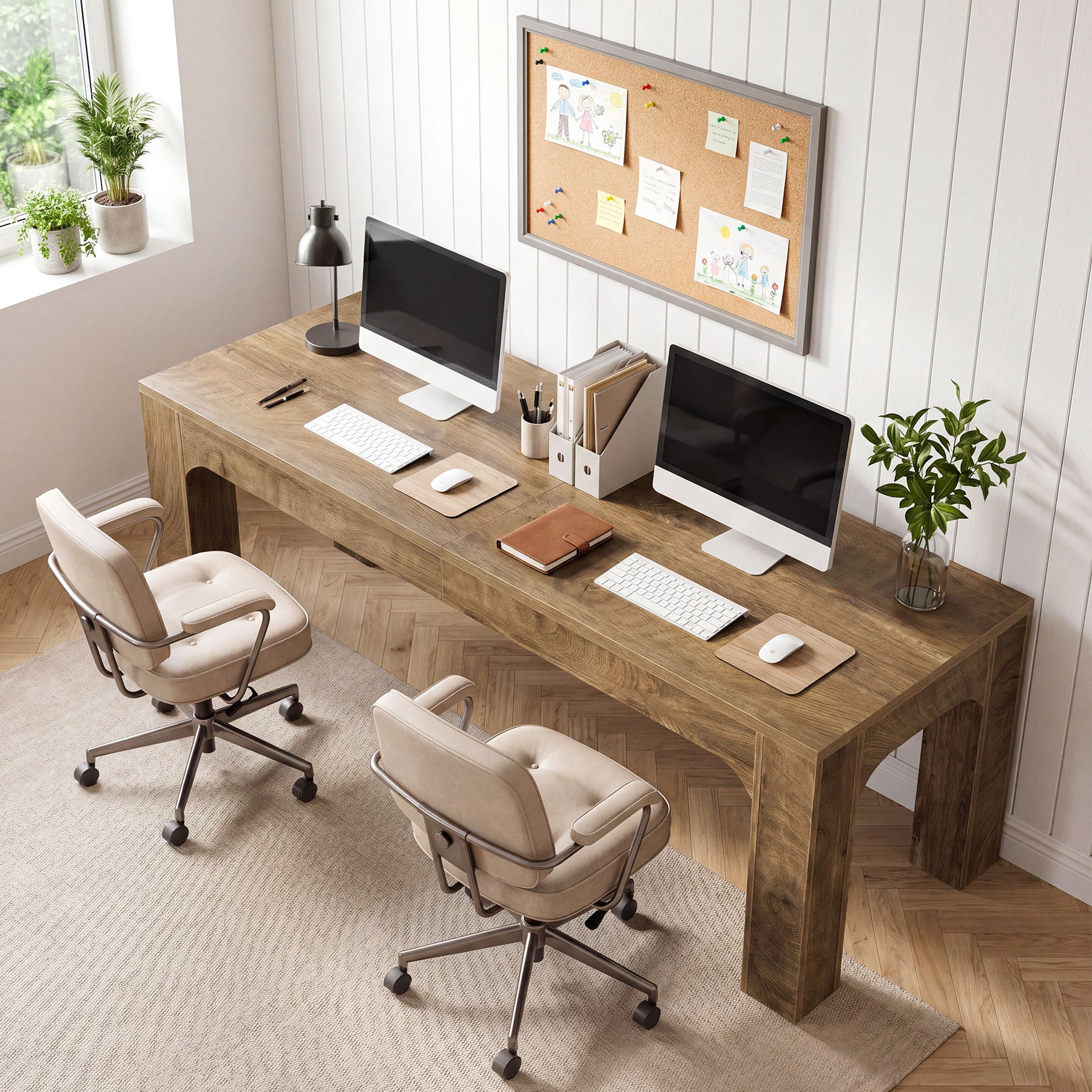 Tribesigns 70.9-Inch Two Person Desk with Thick Top, Extra Long Computer Desk for Home Office