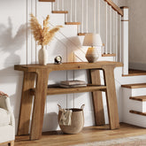 47-Inch Solid Wood Console Table with 2-Tier Storage, Farmhouse Entryway Table 3