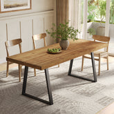 Tribesigns 63-Inch Solid Wood Dining Table with Heavy-Duty Metal Legs, Industrial Kitchen Table for 4-6 People 3