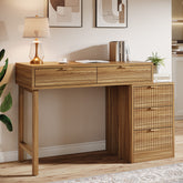 Reversible Computer Desk with 5 Drawers, Small Writing Desk for Home Office and Bedroom 3