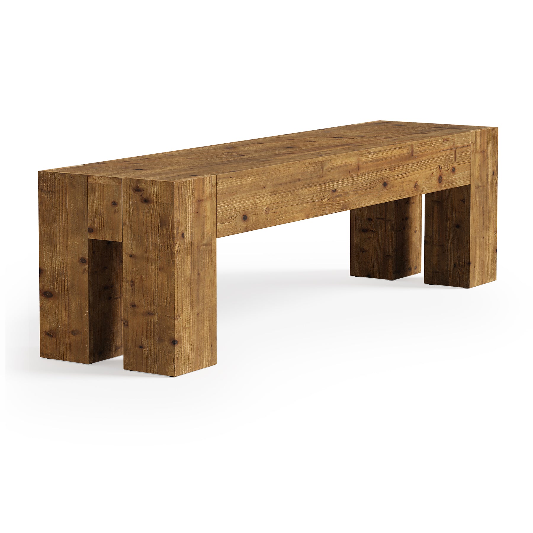 Tribesigns 63-Inch Solid Wood Entryway Bench with Sturdy Frame, Rustic Farmhouse Long Bench for Hallway Living Room and Bedroom